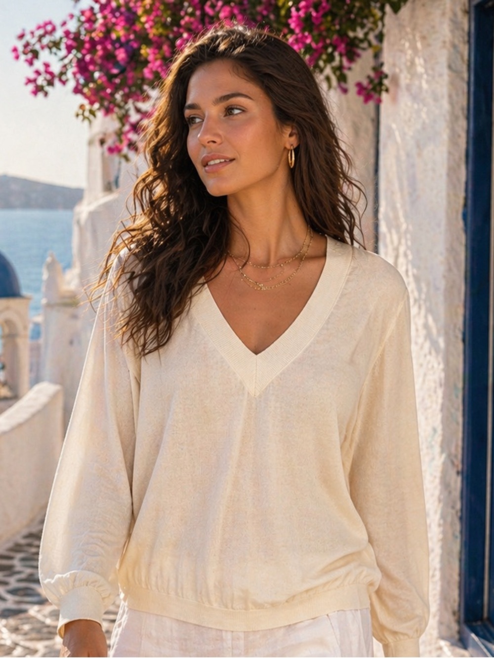 A New Day Women's Fine Gauge V-Neck Pullover Sweater – Size XL | Beige | NWT - Picture 1 of 11